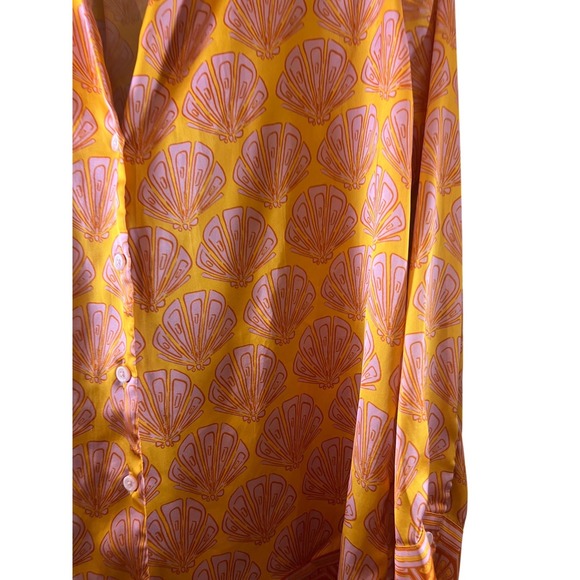 Show Me Your Mumu Seashell Print Button Down Pajama Shirt ONLY Size S - Picture 5 of 7